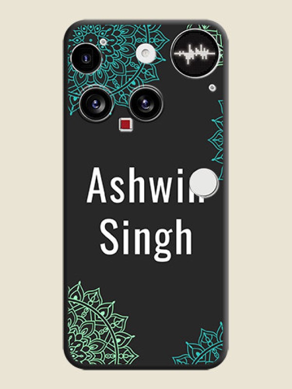 Custom Your Name with Floral Design On Space Black Custom Soft Matte Mobile Back Cover - Nothing Phone 3 5G