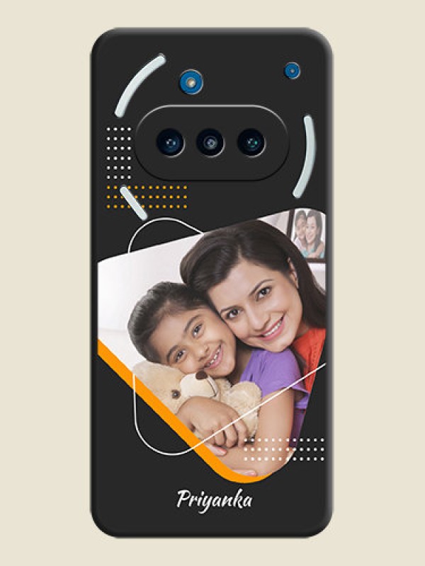 Custom Yellow Triangle on Photo On Space Black Custom Soft Matte Mobile Back Cover - Nothing Phone 3a 5G