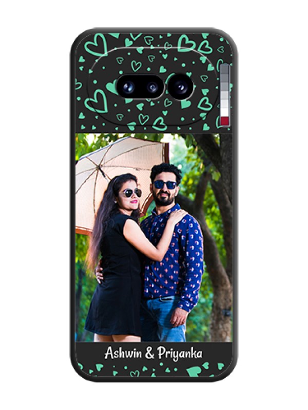 Custom Sea Green Indefinite Love Pattern on Photo On Space Black Custom Soft Matte Mobile Back Cover - Nothing Phone 4A 5G