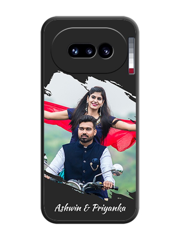 Custom Grunge Brush Strokes on Photo On Space Black Custom Soft Matte Mobile Back Cover - Nothing Phone 4A 5G