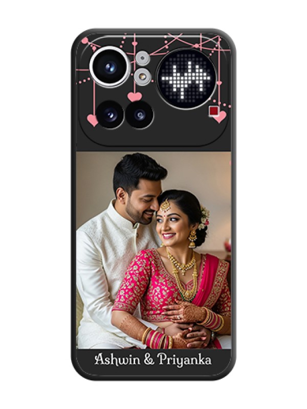 Custom Pink Love Hangings with Text On Space Black Custom Soft Matte Mobile Back Cover - Nothing Phone 4A Pro 5G