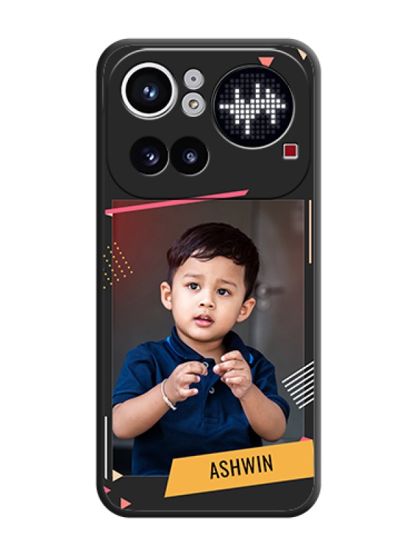 Custom Photo Frame with Triangle Small Dots on Photo On Space Black Custom Soft Matte Mobile Back Cover - Nothing Phone 4A Pro 5G
