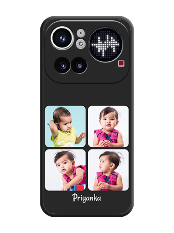 Custom Floral Art with 6 Image Holder on Photo On Space Black Custom Soft Matte Mobile Back Cover - Nothing Phone 4A Pro 5G