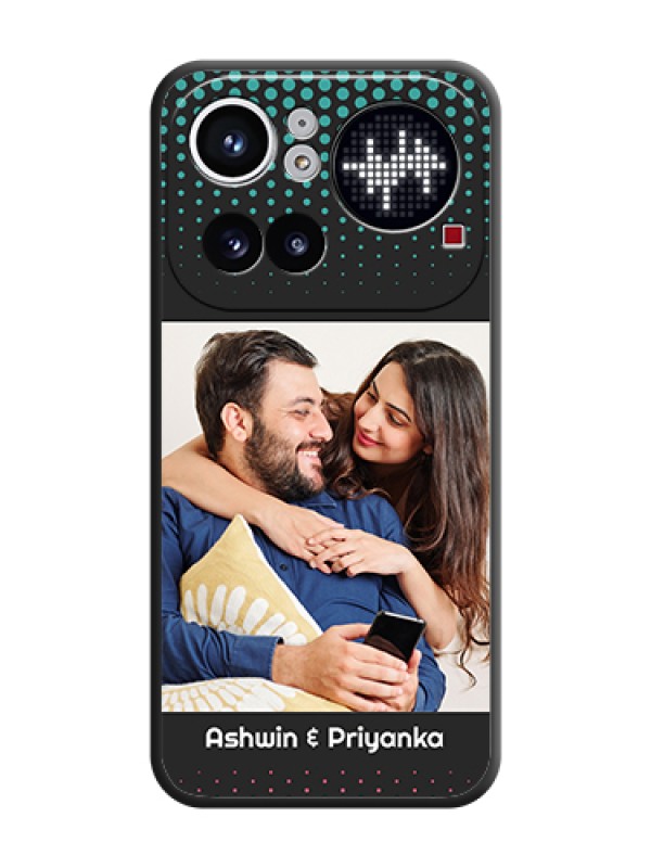Custom Faded Dots with Grunge Photo Frame and Text On Space Black Custom Soft Matte Mobile Back Cover - Nothing Phone 4A Pro 5G