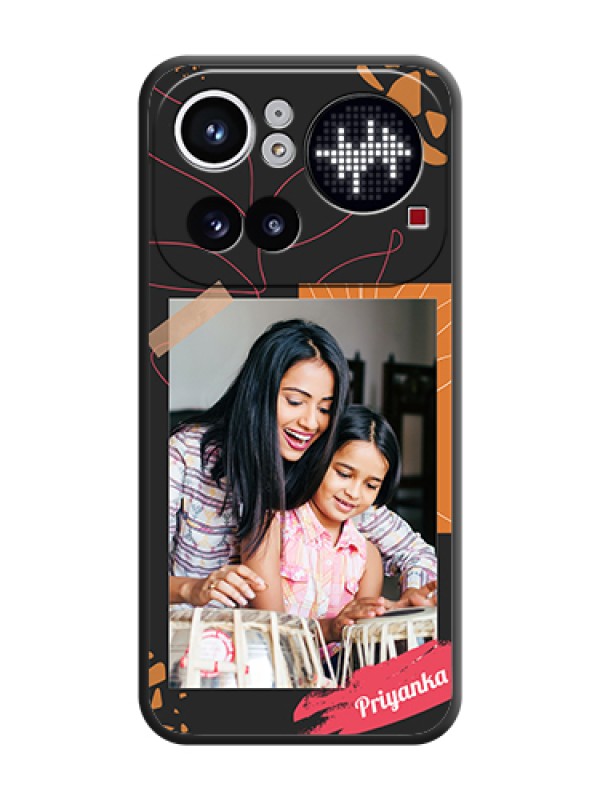 Custom Orange Photo Frame On Space Black Custom Soft Matte Mobile Back Cover - Nothing Phone 4A Pro 5G