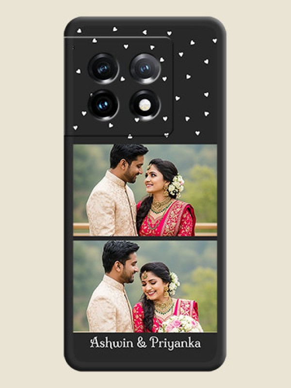 Custom Miniature Love Symbols with Name on Space Black Custom Soft Matte Back Cover - OnePlus 11 5G