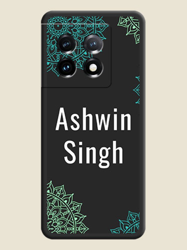 Custom Your Name with Floral Design on Space Black Custom Soft Matte Back Cover - OnePlus 11 5G