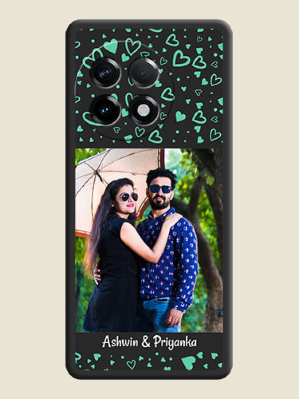 Custom Sea Green Indefinite Love Pattern on Photo on Space Black Soft Matte Mobile Cover - OnePlus 11R 5G