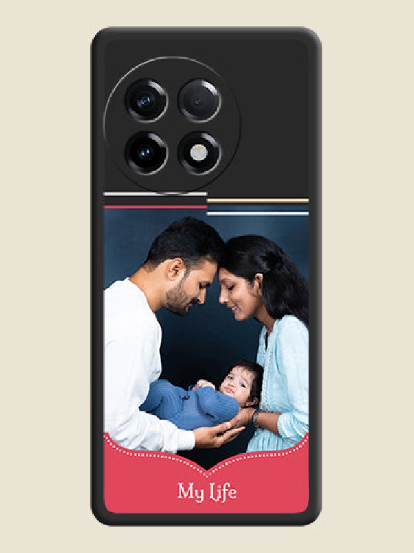 Custom Classic Plain Design with Name on Photo on Space Black Soft Matte Phone Cover - OnePlus 11R 5G