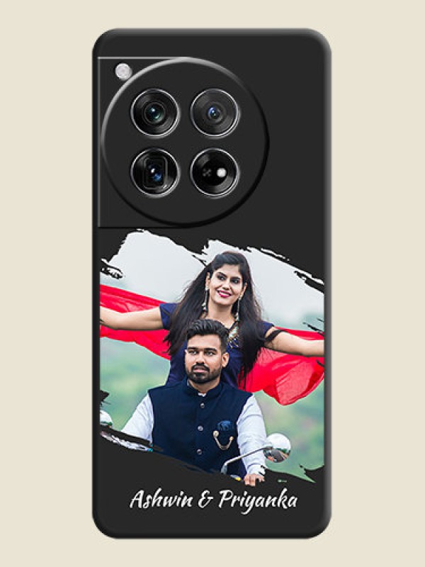 Custom Grunge Brush Strokes on Photo  On Space Black Custom Soft Matte Mobile Back Cover - OnePlus 12 5G