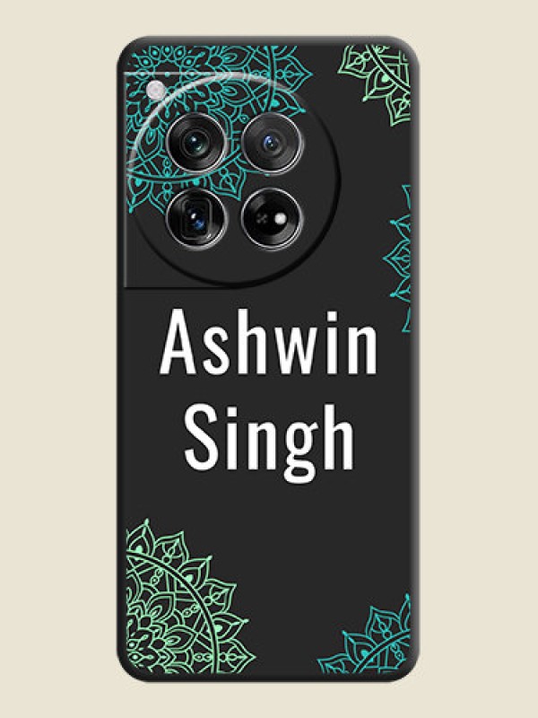 Custom Your Name with Floral Design On Space Black Custom Soft Matte Mobile Back Cover - OnePlus 12 5G