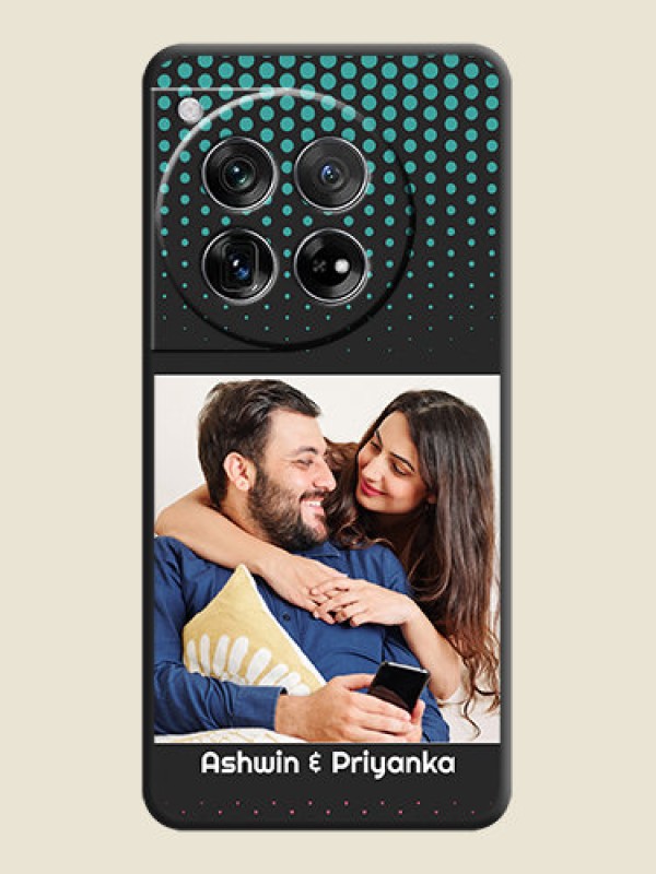 Custom Faded Dots with Grunge Photo Frame and Text On Space Black Custom Soft Matte Mobile Back Cover - OnePlus 12 5G