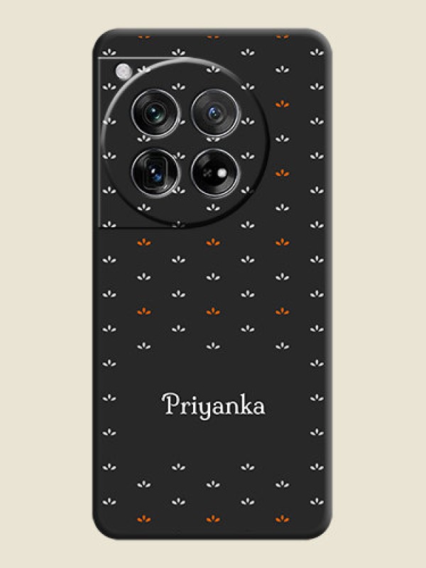 Custom Simple Pattern With Custom Text On Space Black Custom Soft Matte Mobile Back Cover - OnePlus 12 5G