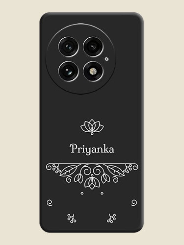 Custom Lotus Garden Custom Text On Space Black Custom Soft Matte Mobile Back Cover - OnePlus 13 5G