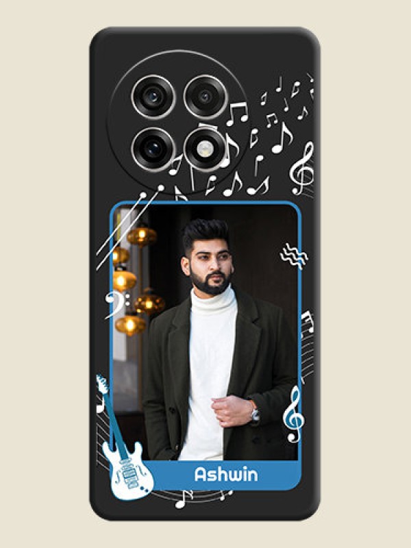 Custom Musical Theme Design with Text on Photo On Space Black Custom Soft Matte Mobile Back Cover - OnePlus 13R 5G