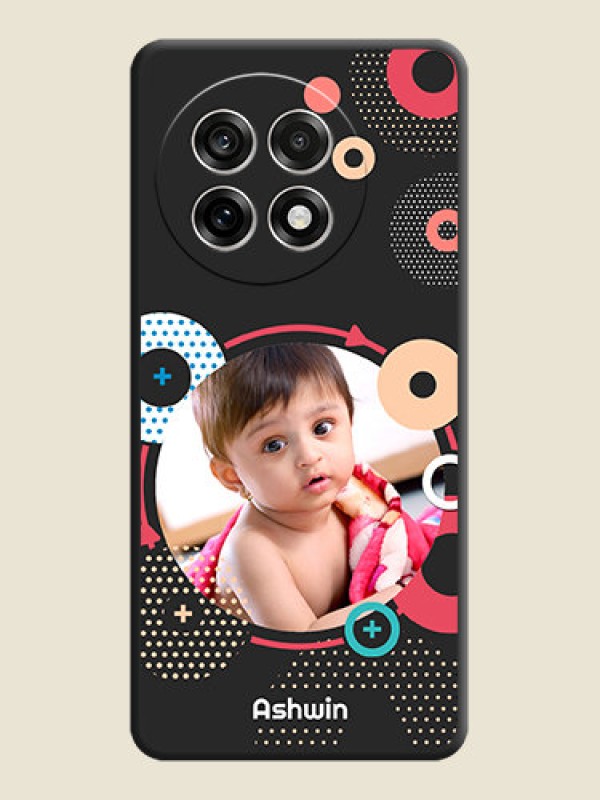 Custom Multicoloured Round Image On Space Black Custom Soft Matte Mobile Back Cover - OnePlus 13R 5G