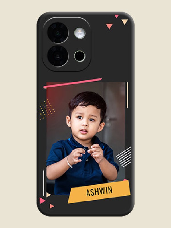 Custom Photo Frame with Triangle Small Dots on Photo On Space Black Custom Soft Matte Mobile Back Cover - OnePlus 13s 5G