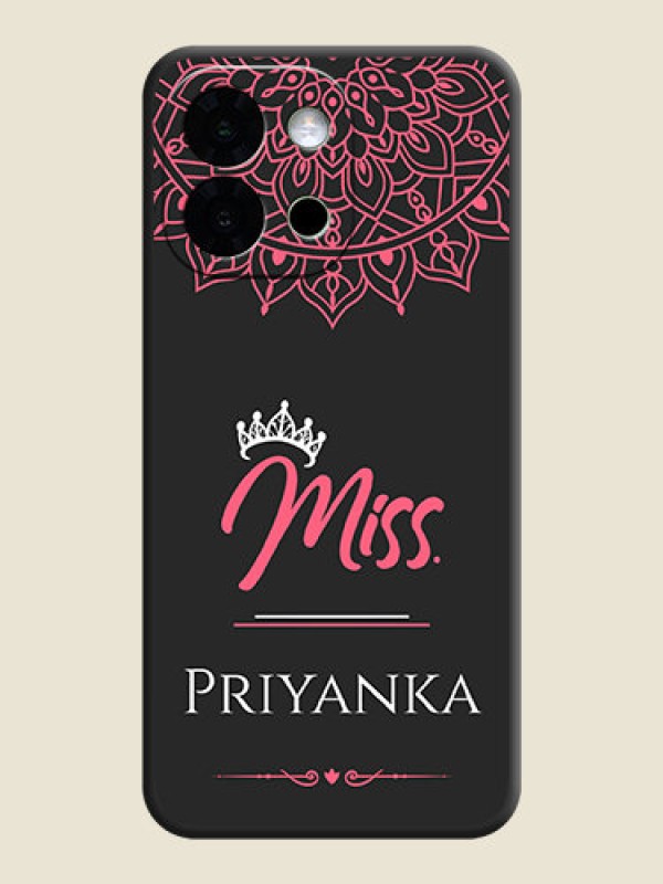 Custom Mrs Name with Floral Design On Space Black Custom Soft Matte Mobile Back Cover - OnePlus 13s 5G