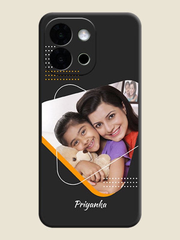 Custom Yellow Triangle on Photo On Space Black Custom Soft Matte Mobile Back Cover - OnePlus 13s 5G