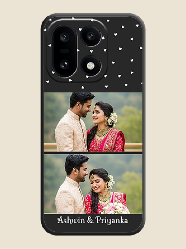 Custom Miniature Love Symbols with Name On Space Black Custom Soft Matte Mobile Back Cover - OnePlus 15 5G
