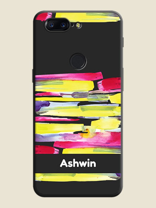 Custom Brush Coloured on Space Black Personalized Soft Matte Phone Covers - OnePlus 5T