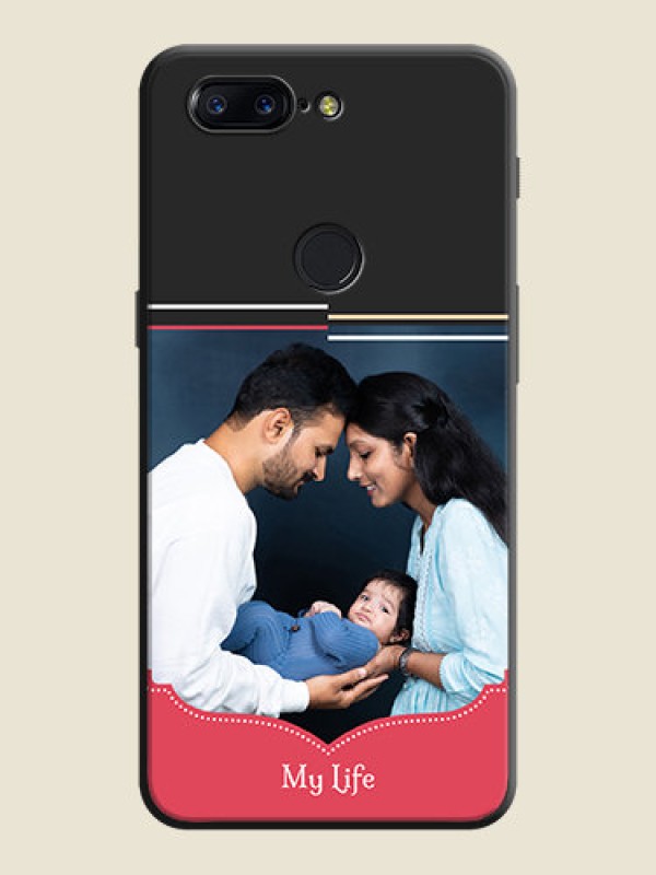 Custom Classic Plain Design with Name - Photo on Space Black Soft Matte Phone Cover - OnePlus 5T