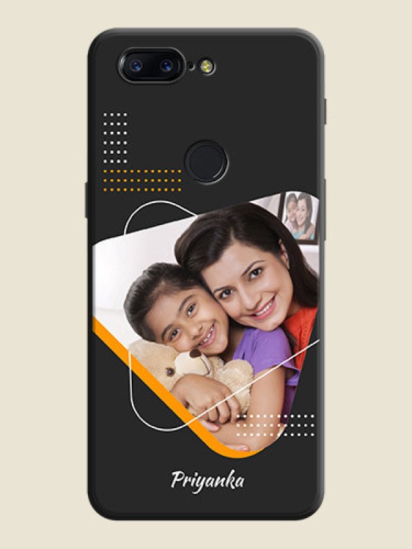 Custom Yellow Triangle - Photo on Space Black Soft Matte Phone Cover - OnePlus 5T