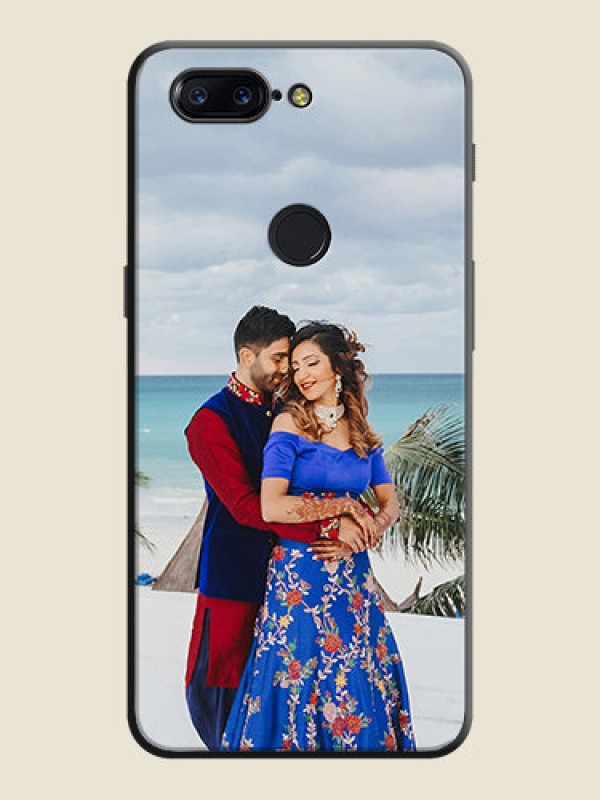 Custom Full Single Pic Upload On Space Black Personalized Soft Matte Phone Covers -Oneplus 5T