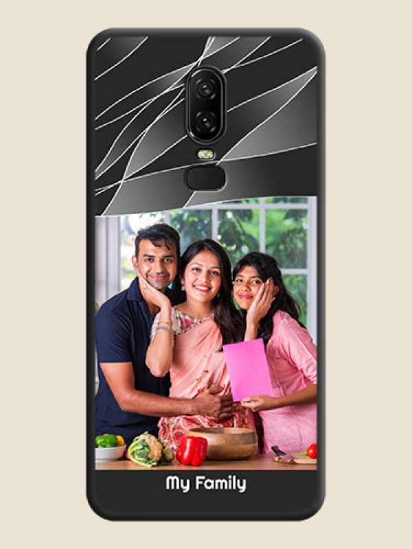 Custom Mixed Wave Lines - Photo on Space Black Soft Matte Mobile Cover - OnePlus 6
