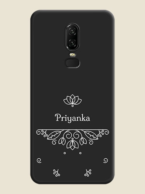 Custom Lotus Garden Custom Text On Space Black Personalized Soft Matte Phone Covers -Oneplus 6