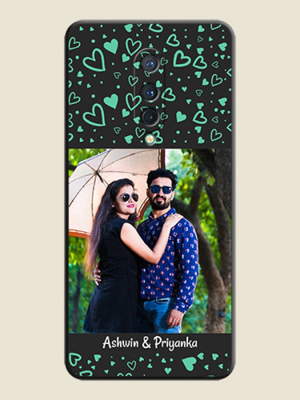 Custom Sea Green Indefinite Love Pattern - Photo on Space Black Soft Matte Mobile Cover - OnePlus 8