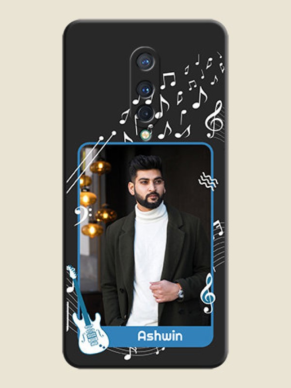 Custom Musical Theme Design with Text - Photo on Space Black Soft Matte Mobile Case - OnePlus 8