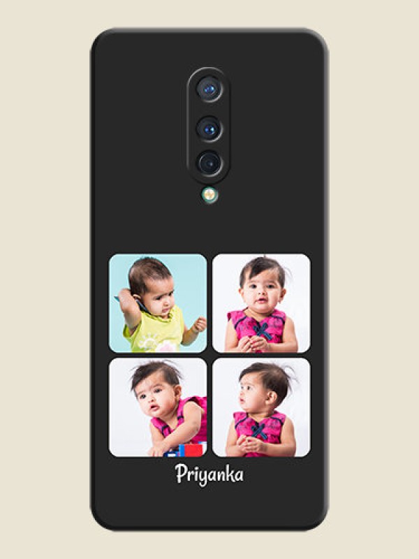 Custom Floral Art with 6 Image Holder - Photo on Space Black Soft Matte Mobile Case - OnePlus 8