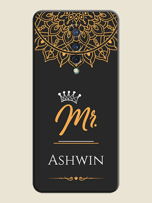 Custom Mr Name with Floral Design  on Personalised Space Black Soft Matte Cases - OnePlus 8