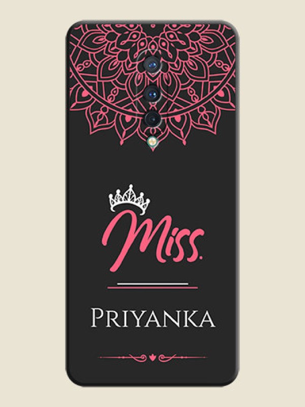 Custom Mrs Name with Floral Design on Space Black Personalized Soft Matte Phone Covers - OnePlus 8