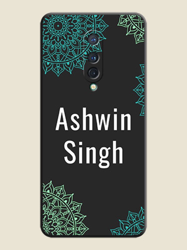 Custom Your Name with Floral Design on Space Black Custom Soft Matte Back Cover - OnePlus 8