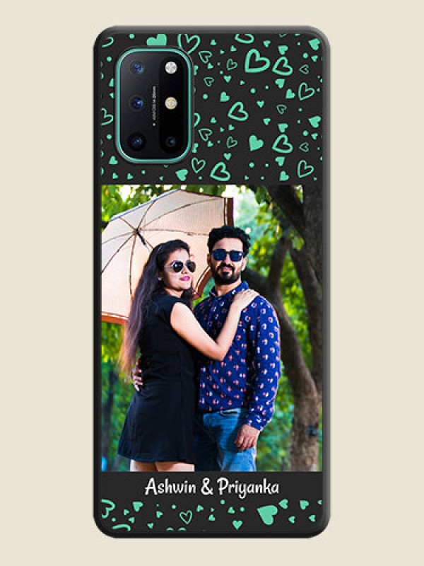 Custom Sea Green Indefinite Love Pattern on Photo on Space Black Soft Matte Mobile Cover - OnePlus 8T