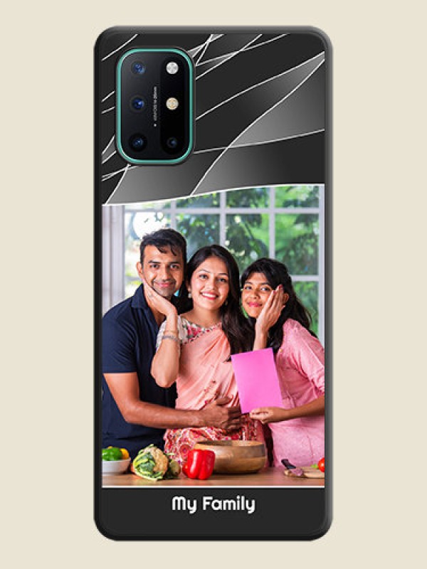 Custom Mixed Wave Lines on Photo on Space Black Soft Matte Mobile Cover - OnePlus 8T
