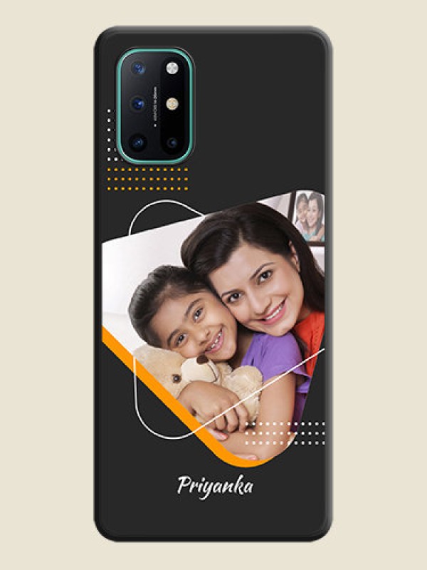 Custom Yellow Triangle on Photo on Space Black Soft Matte Phone Cover - OnePlus 8T