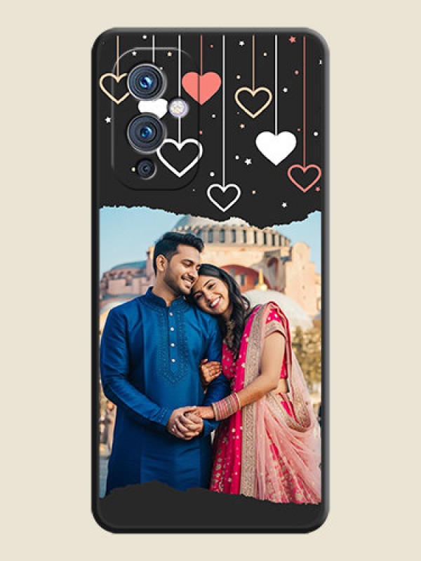 Custom Love Hangings with Splash Wave Picture on Space Black Custom Soft Matte Phone Back Cover - Oneplus 9 5G
