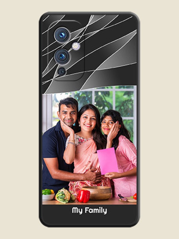 Custom Mixed Wave Lines on Photo on Space Black Soft Matte Mobile Cover - Oneplus 9 5G