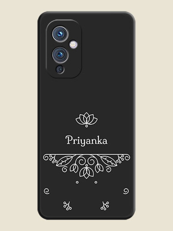 Custom Lotus Garden Custom Text On Space Black Personalized Soft Matte Phone Covers -Oneplus 9 5G