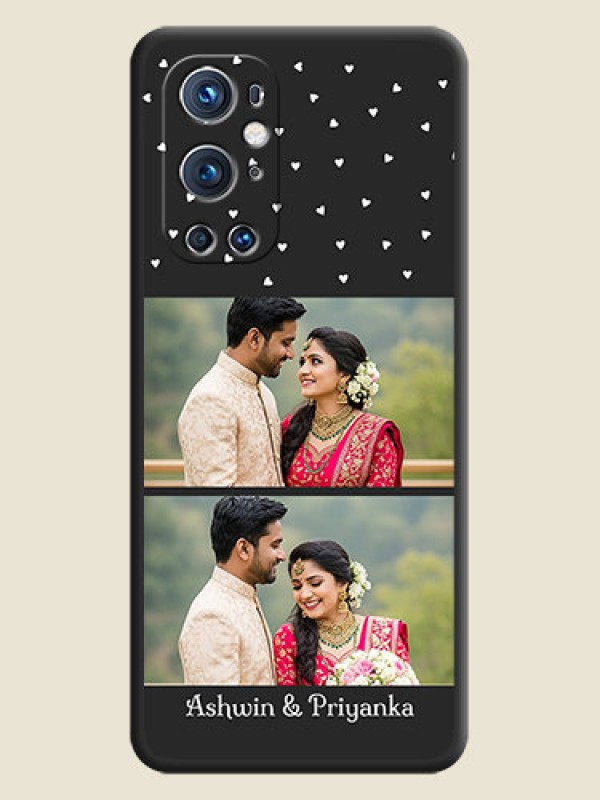 Custom Miniature Love Symbols with Name on Space Black Custom Soft Matte Back Cover - Oneplus 9 Pro 5G