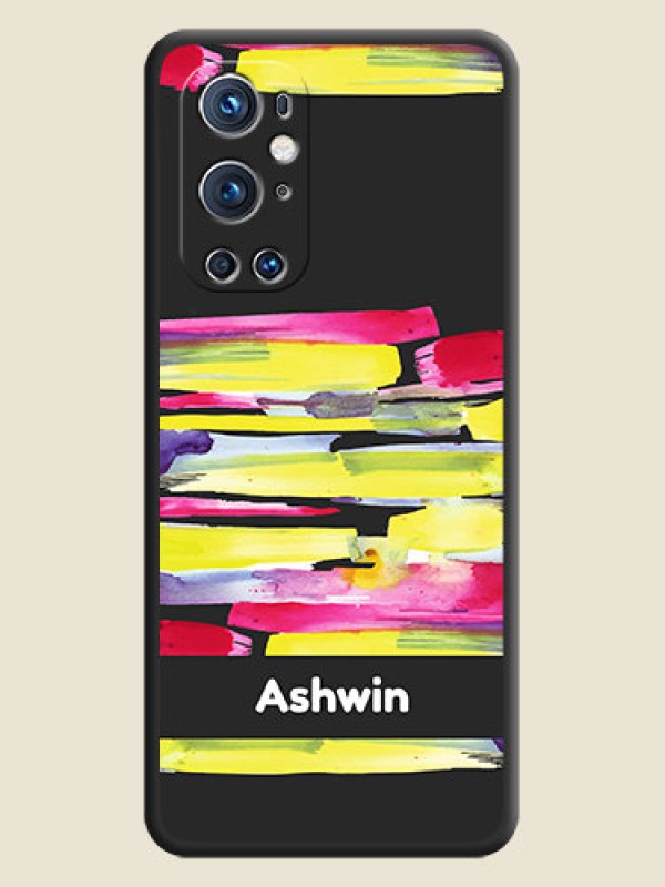 Custom Brush Coloured on Space Black Personalized Soft Matte Phone Covers - Oneplus 9 Pro 5G