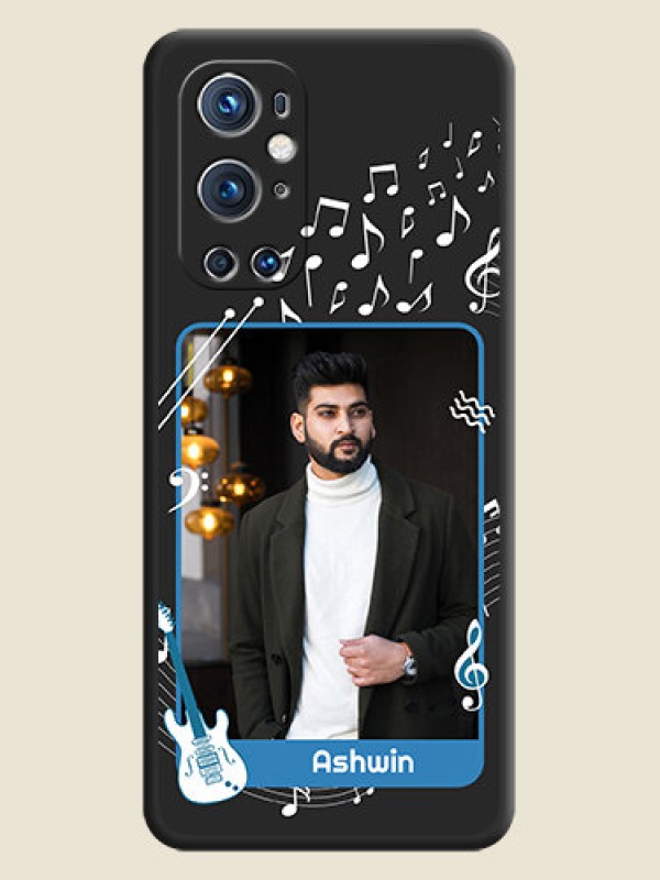 Custom Musical Theme Design with Text on Photo on Space Black Soft Matte Mobile Case - Oneplus 9 Pro 5G