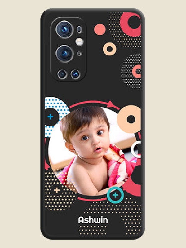 Custom Multicoloured Round Image on Personalised Space Black Soft Matte Cases - Oneplus 9 Pro 5G