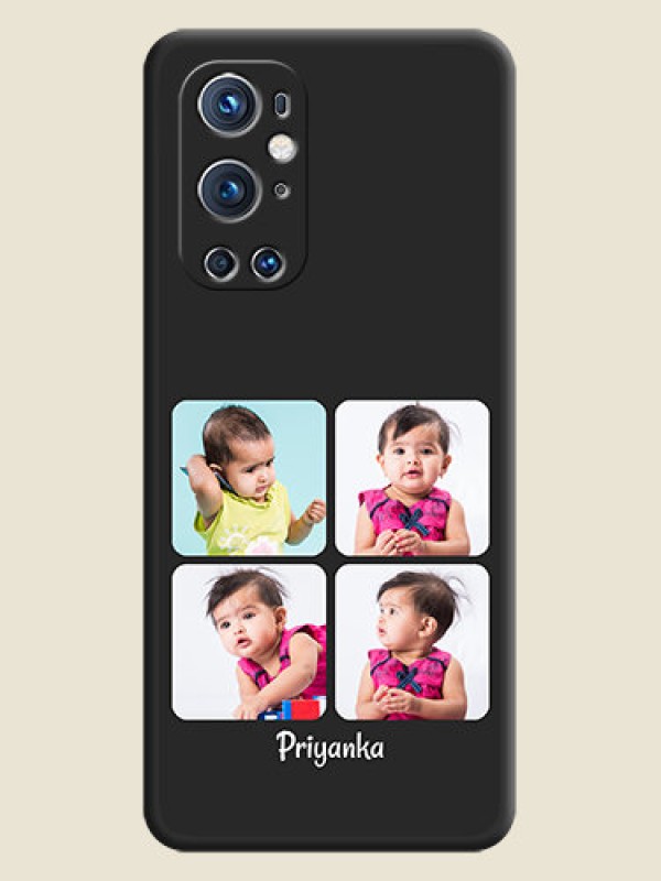 Custom Floral Art with 6 Image Holder on Photo on Space Black Soft Matte Mobile Case - Oneplus 9 Pro 5G