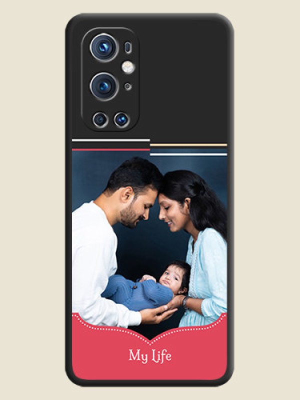 Custom Classic Plain Design with Name on Photo on Space Black Soft Matte Phone Cover - Oneplus 9 Pro 5G