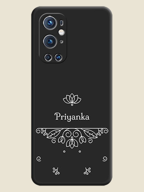 Custom Lotus Garden Custom Text On Space Black Personalized Soft Matte Phone Covers -Oneplus 9 Pro 5G