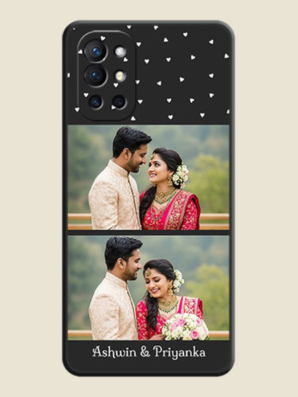 Custom Miniature Love Symbols with Name on Space Black Custom Soft Matte Back Cover - Oneplus 9R 5G
